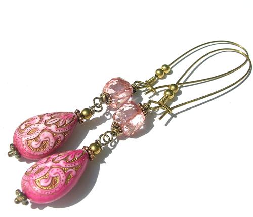 SKU 8136 - a Pink topaz Earrings Jewelry Design image