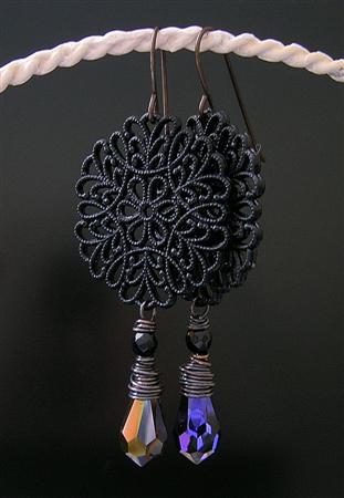 SKU 9056 - a Onyx Earrings Jewelry Design image