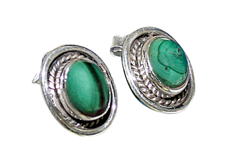 SKU 9103 - a Malachite Earrings Jewelry Design image