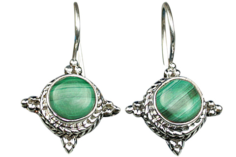 SKU 9105 - a Malachite Earrings Jewelry Design image
