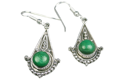 SKU 9106 - a Malachite Earrings Jewelry Design image