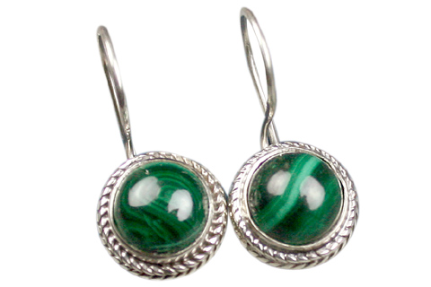 SKU 9109 - a Malachite Earrings Jewelry Design image