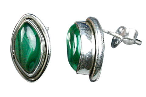 SKU 9112 - a Malachite Earrings Jewelry Design image