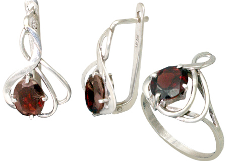 SKU 9228 - a Garnet Earrings Jewelry Design image