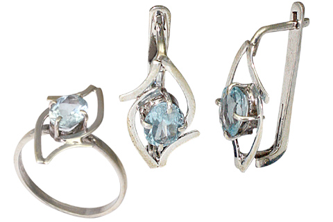 SKU 9230 - a Blue Topaz Earrings Jewelry Design image