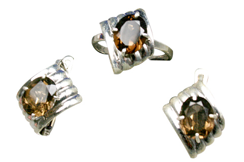 SKU 9231 - a Smoky Quartz Earrings Jewelry Design image