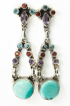 SKU 9491 - a Turquoise earrings Jewelry Design image