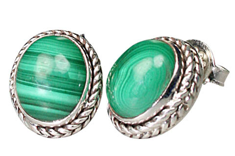 SKU 9498 - a Malachite earrings Jewelry Design image