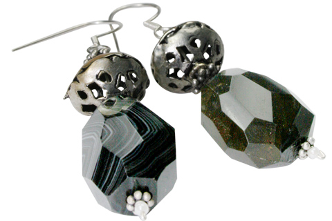 SKU 9699 - a Onyx earrings Jewelry Design image