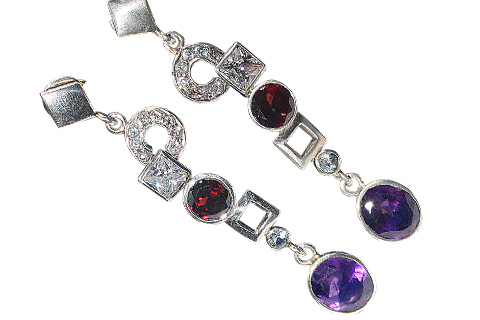 SKU 9733 - a Multi-stone earrings Jewelry Design image