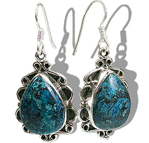 unique Chrysocolla earrings Jewelry