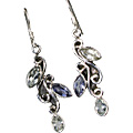 Design 10006: blue aquamarine staff-picks earrings