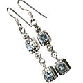10009: Silver Setting Blue aquamarine earrings