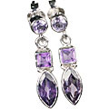 Design 10080: purple amethyst post earrings