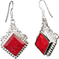 10123: Red ruby  estate earrings