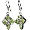 Design 10132: green peridot art-deco earrings