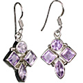 Design 10134: purple amethyst art-deco earrings