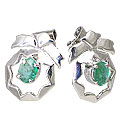 10511: Green emerald  art-deco earrings