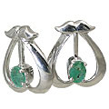 10512: Green emerald  heart earrings
