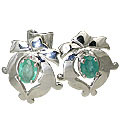 10515: Green emerald  art-deco earrings
