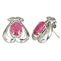 Design 10517: pink ruby heart earrings