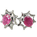 10518: Pink ruby  art-deco earrings