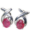 10519: Pink ruby  art-deco earrings