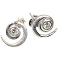 10530:  White crystal  post earrings