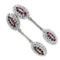 Design 10604: red,white ruby engagement earrings