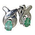 10608: Green emerald  art-deco earrings
