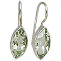 10672: Silver Setting green green amethyst earrings