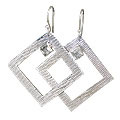 10694: White white topaz earrings