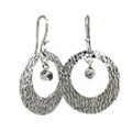 10699: White white topaz  hoop-earrings earrings