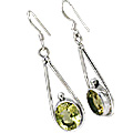 Design 10721: green lemon quartz earrings