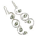 Design 10743: green green amethyst art-deco earrings