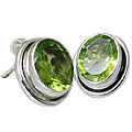Design 10754: green peridot post earrings