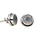 Design 10756: white chalcedony post earrings