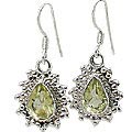 Design 10779: green lemon quartz drop earrings