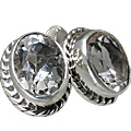10795: White white topaz  post earrings