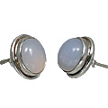 Design 10878: blue chalcedony post earrings