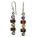 Design 10994: red,multi-color multi-stone earrings