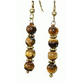Design 11101: brown,orange tiger eye halloween earrings