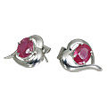 Design 11160: Pink ruby heart earrings