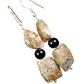 11161: Brown, Black jasper earrings