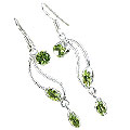 Design 11198: green peridot drop earrings