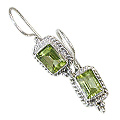 11205: Silver Setting green peridot earrings