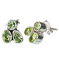 11243: Green peridot  post earrings