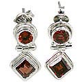 Design 11262: red garnet post earrings