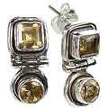 11263: yellow citrine  post earrings