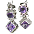 Design 11264: purple amethyst post earrings